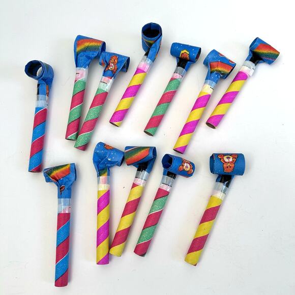 Vintage Care Bear Party Blowers Set of 12 80s Retro Party Decor - Picture 1 of 5